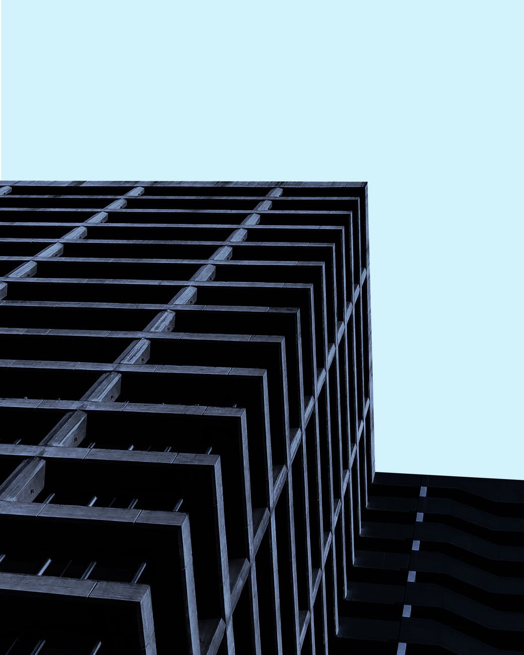 black and white concrete building