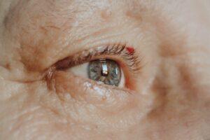 a person s eye in close up photography
