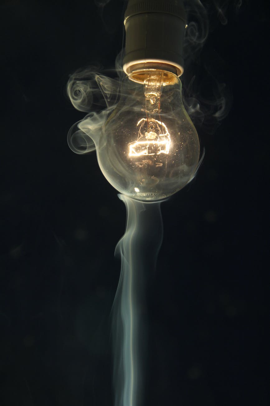 close up shot of a light bulb