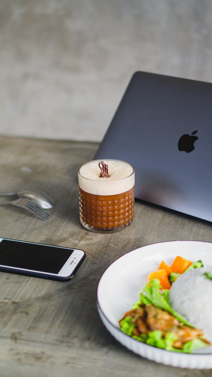 food and drink on the table