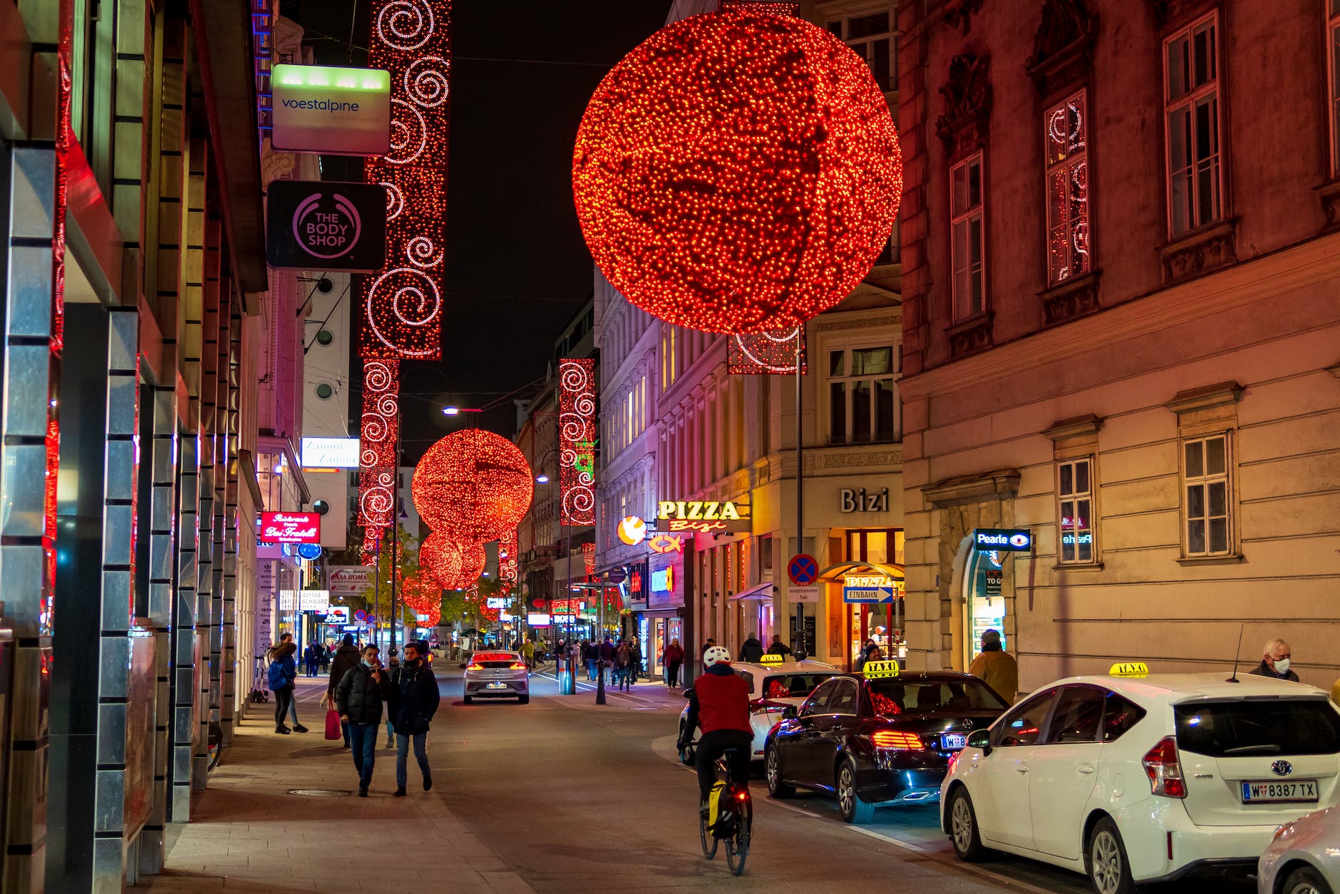 people walking on a busy street