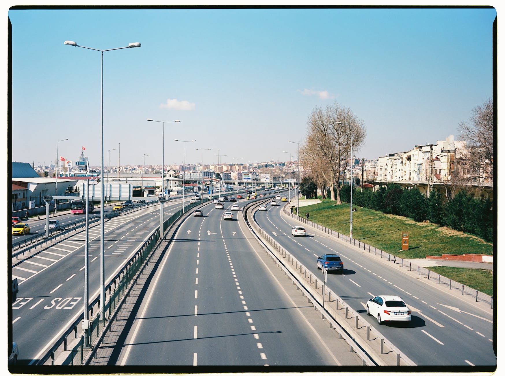 cars driving on asphalt roads