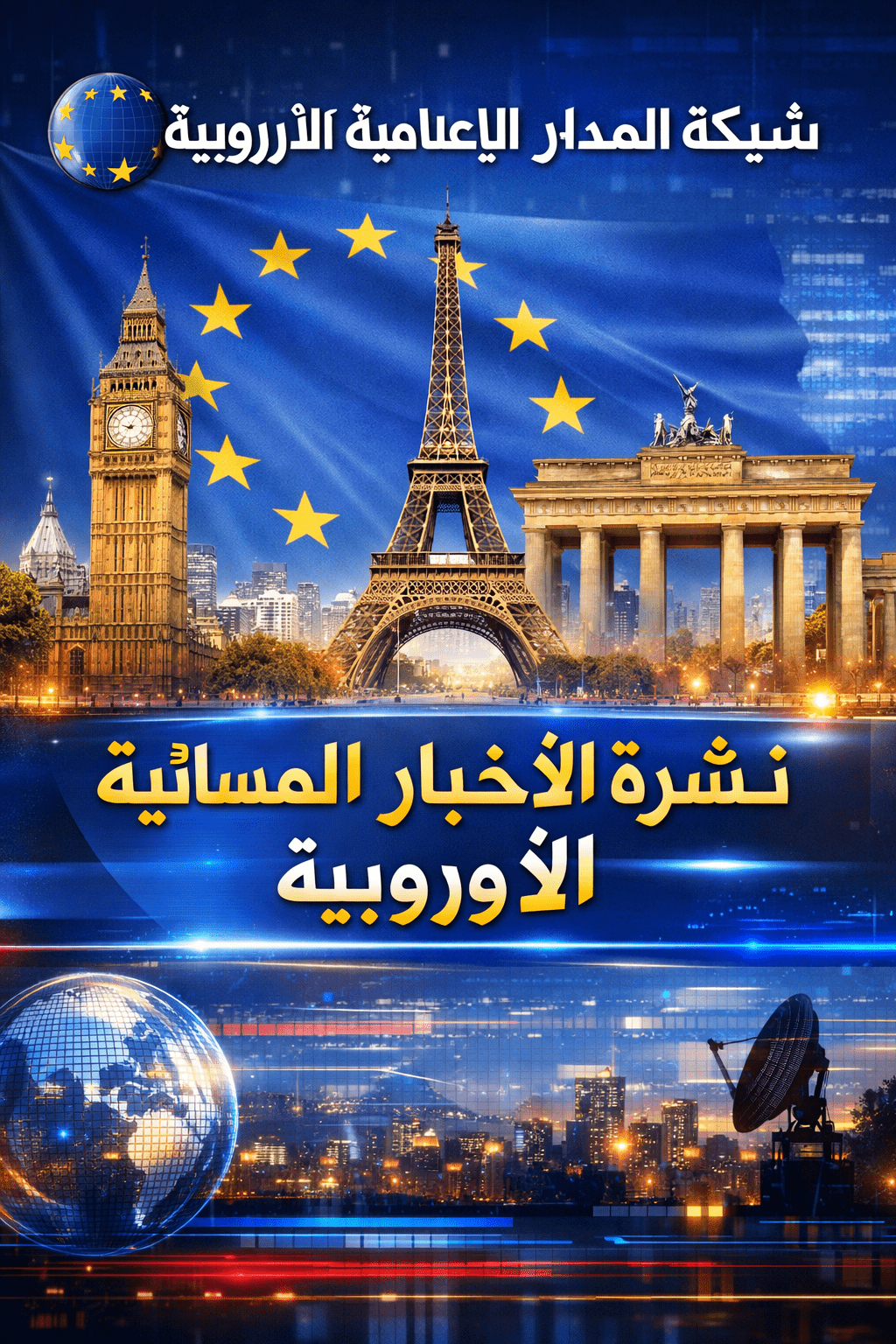 شبكة المدار الإعلامية الأوروبية نشرة الأخبار المسائية الاوروبية