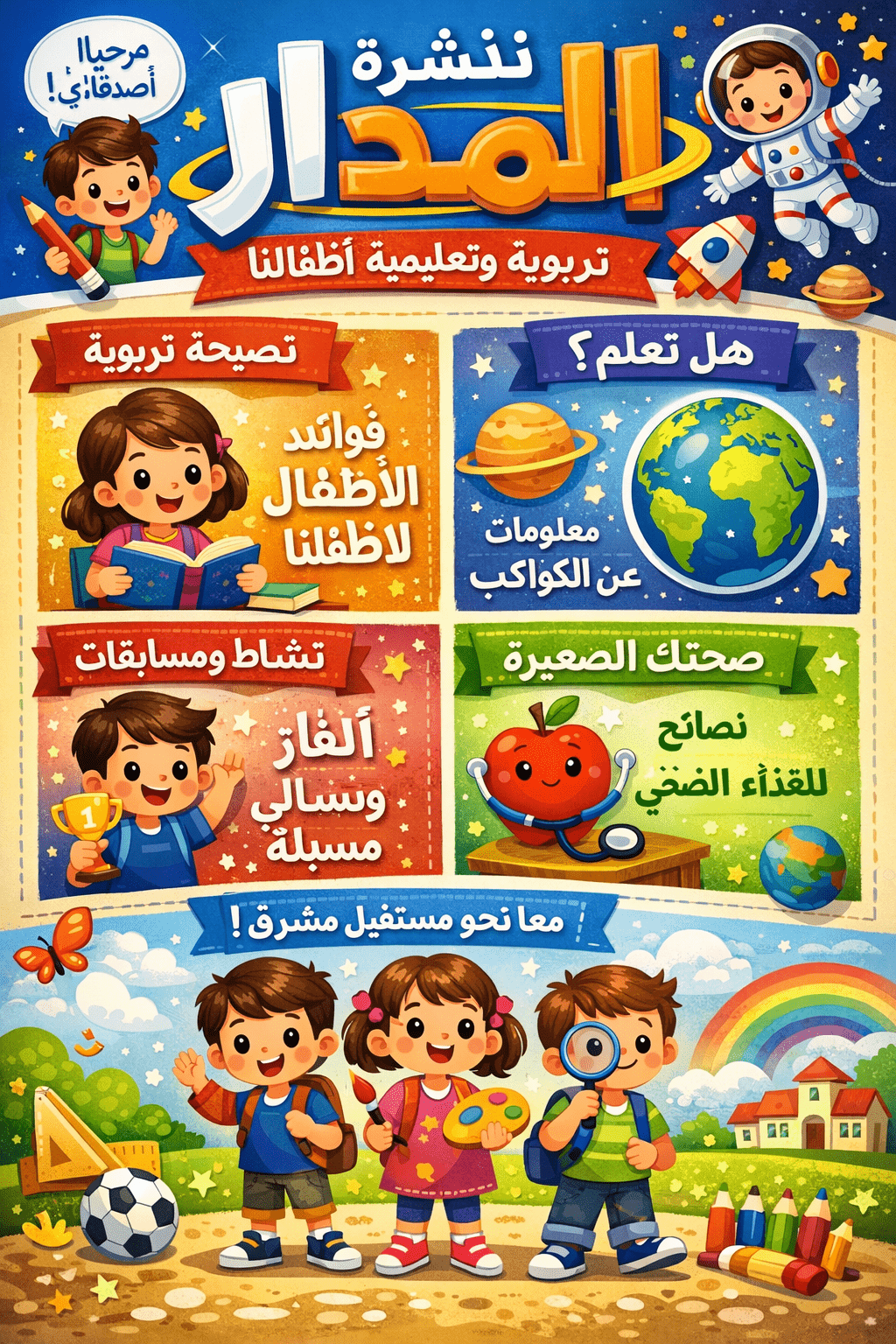 نشرة المدار  تربوية وتعليمية أطفالنا في أوروبا