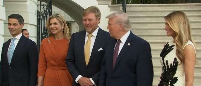  ويليم ألكسندر وماكسيما ورئيس الوزراء جيتن في البيت الأبيض