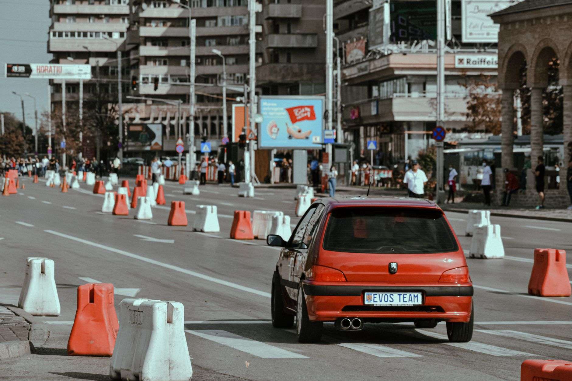 car racing on empty street