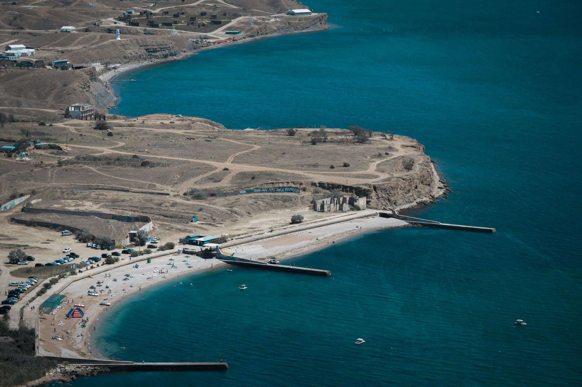 aerial view of a coast