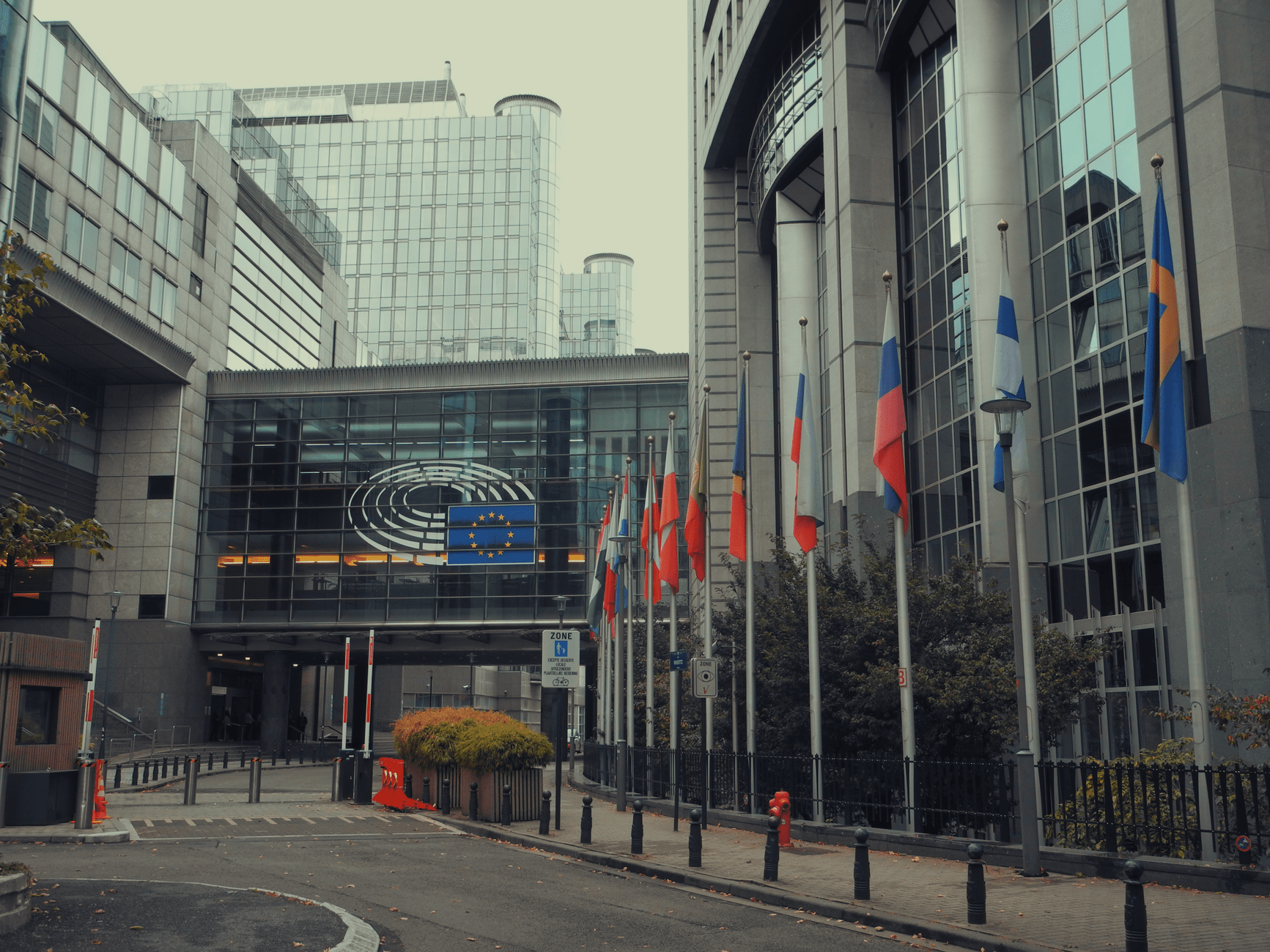facade of european parliament building in brussels